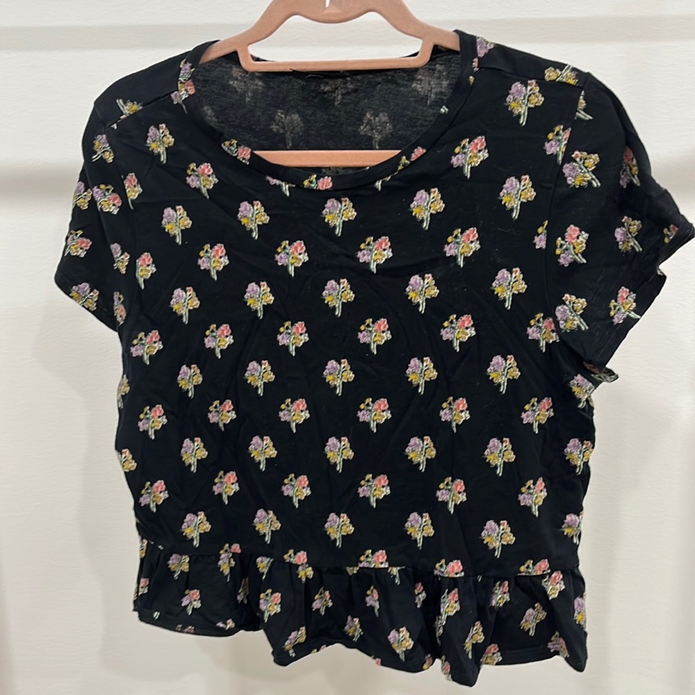 Topshop peplum floral top